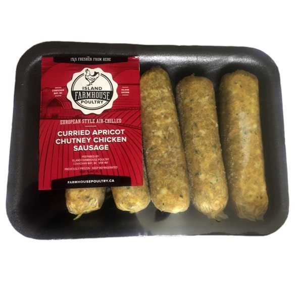 Island Farm House curried apricot chicken sausage product